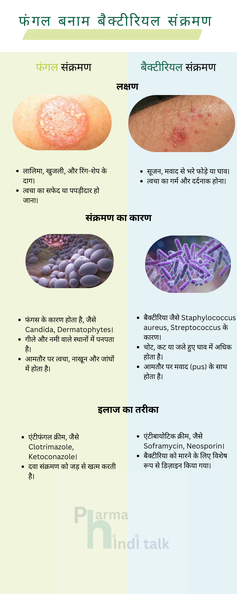 फंगल और बैक्टीरियल संक्रमण में अंतर